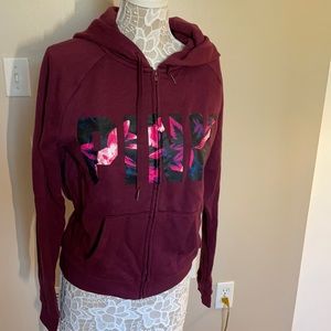 PINK Victoria Secret Burgundy Hoodie Large